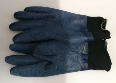Anti Slip Granule Black Latex Gloves , Latex Dipped Work Gloves Comfortable Hand Feeling