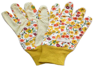 Yellow Twill Working Hands Gloves Breathable Protecting Against Abrasion