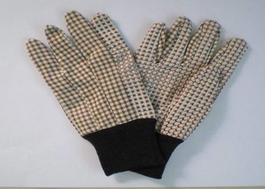 Grey Knit Wrist Working Hands Gloves Pattern Printed Cotton Drill Material