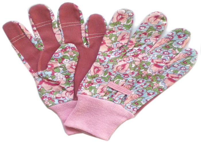 Back Elastic Line Mixed Cotton / Poly Working Hands Gloves With Knit Wrist