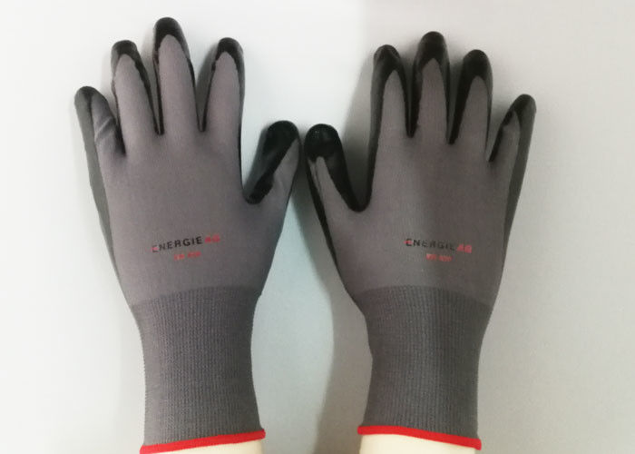 13 Gauge Grey Nitrile Coated Gloves Smooth Finished Nitrile for Gardening